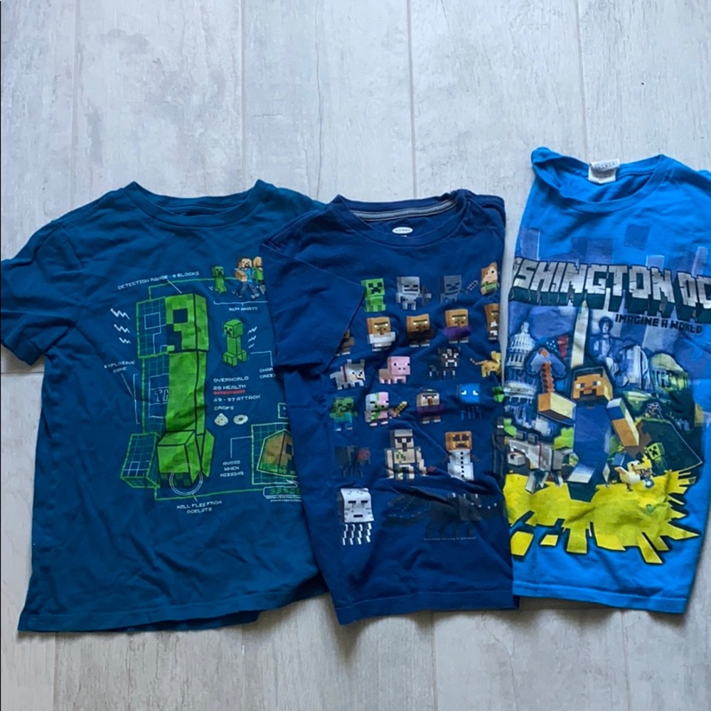 Bundle! 3 size 8 Minecraft boys T shirts! 🤖